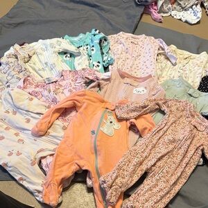 Kids One Pieces Footies - Orange, Pink, Blue, White